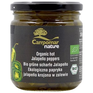 PAPRYKA JALAPENO ZIELONA KROJONA W ZALEWIE BIO 350 g (130 g) - CAMPOMAR NATURE