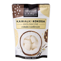 KOKOS KAWAŁKI ŚWIEŻE O SMAKU WANILIOWYM BEZGLUTENOWE BIO 100 g - GENUINE COCONUT