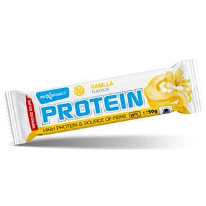 BATON PROTEINOWY O SMAKU WANILIOWYM W POLEWIE BIAŁEJ BEZGLUTENOWY 50 g - MAXSPORT