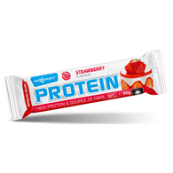 BATON PROTEINOWY O SMAKU TRUSKAWKOWYM W POLEWIE BIAŁEJ BEZGLUTENOWY 50 g - MAXSPORT