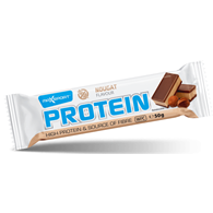BATON PROTEINOWY O SMAKU NUGATOWYM W CZEKOLADZIE MLECZNEJ BEZGLUTENOWY 50 g - MAXSPORT