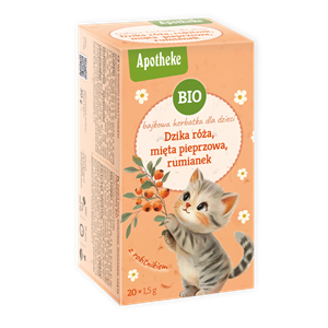 HERBATKA BAJKOWA DLA DZIECI - DZIKA RÓŻA, MIĘTA PIEPRZOWA, RUMIANEK I ROKITNIK BIO (20 x 1,5 g) 30 g - APOTHEKE