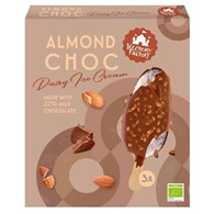 LODY NA PATYKU WANILIOWE W POLEWIE CZEKOLADOWEJ Z MIGDAŁAMI BIO (3 x 100 ml) 300 ml - ICE CREAM FACTORY