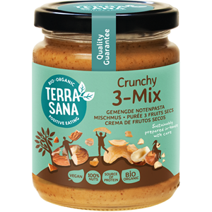 KREM ORZECHOWY CRUNCHY MIX (3 ORZECHY) BIO 250 g - TERRASANA