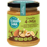 KREM ORZECHOWY CRUNCHY MIX (4 ORZECHY) BIO 250 g - TERRASANA