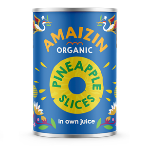 ANANAS PLASTRY W SOKU WŁASNYM BIO 400 g (225 g) - AMAIZIN