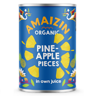 ANANAS KAWAŁKI W SOKU WŁASNYM BIO 400 g (250 g) - AMAIZIN