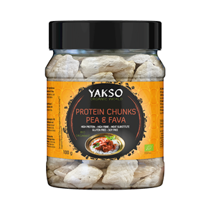 ZAMIENNIK MIĘSA Z BIAŁKA GROCHU I BOBU BEZGLUTENOWY BIO 100 g - YAKSO