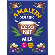 COCONUT MILK - NAPÓJ KOKOSOWY BEZ GUMY GUAR (17 % TŁUSZCZU) BIO 200 ml - AMAIZIN