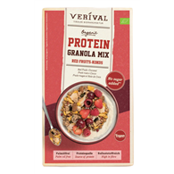 GRANOLA PROTEINOWA Z OWOCAMI CZERWONYMI I KOKOSEM BEZ DODATKU CUKRÓW BIO 300 g - VERIVAL