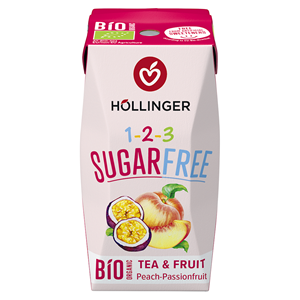 NAPÓJ O SMAKU BRZOSKWINIA - MARAKUJA BEZ CUKRU BIO 200 ml - HOLLINGER