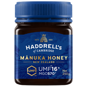 MIÓD MANUKA MGO 570+ UMF 16+ 250 g - HADDRELL'S OF CAMBRIDGE